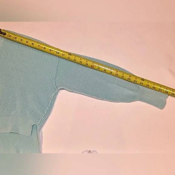 💎 Aerie Light Blue Ribbed Knit Sweater – 100% Cotton, Size XS - Picture 8 of 9